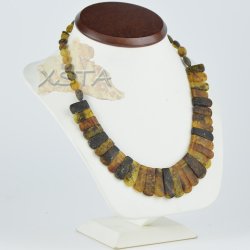 Amber kolje necklace green color